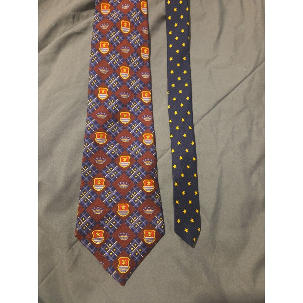 Tommy Hilfiger Mens Tie 100% Silk Made USA Crest Crown Plaid Preppy Necktie